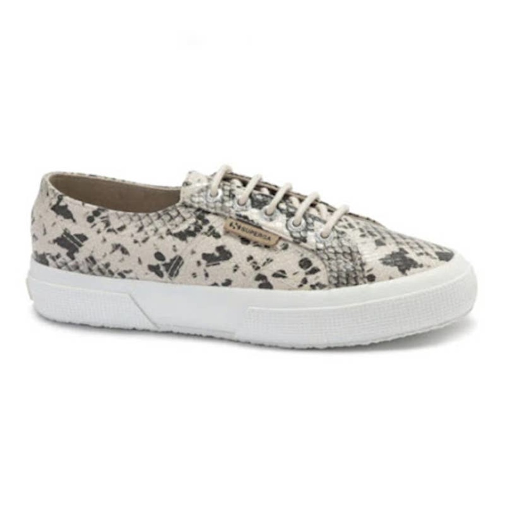 Superga 2750 Synth Snakew Taupe Black Snake Sneakers Size 39